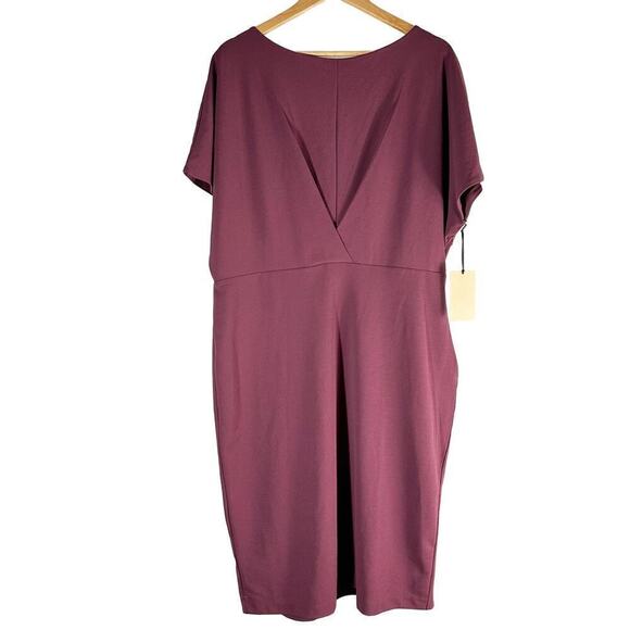 Halogen Cutout Sheath Knee Length Business Casual 
Dress Size XXL Burgundy - Picture 2 of 10